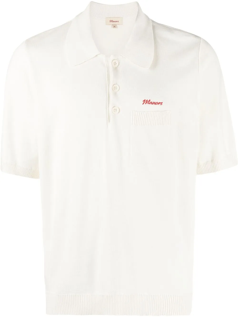 

Manors Golf embroidered-logo knit polo shirt - Neutrals