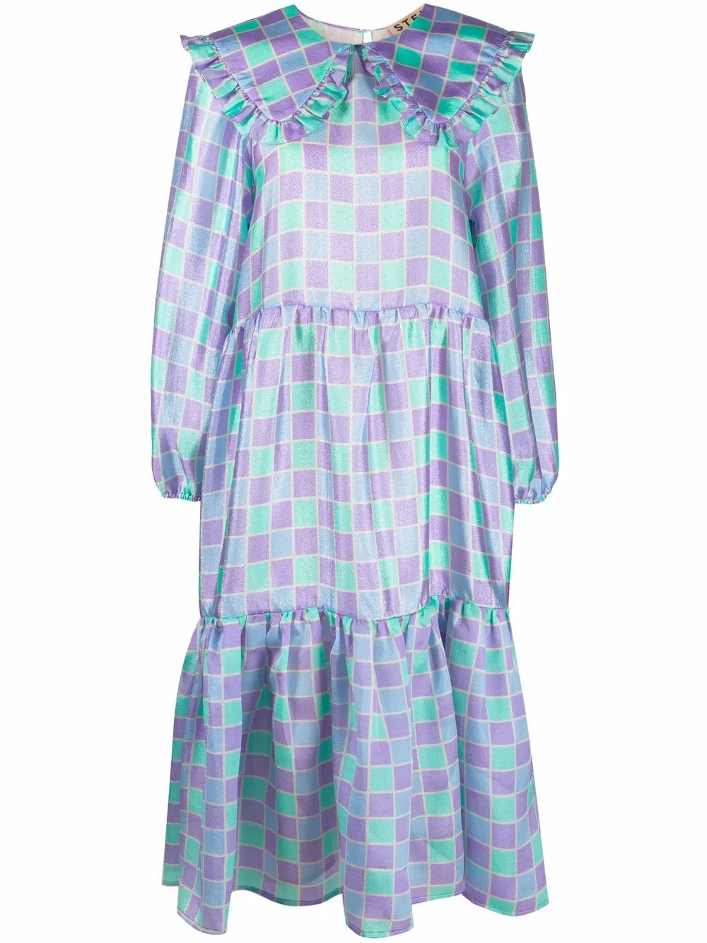 Stella Nova ярусное платье в клетку