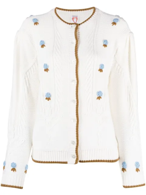 Shrimps floral-embroidered cardigan