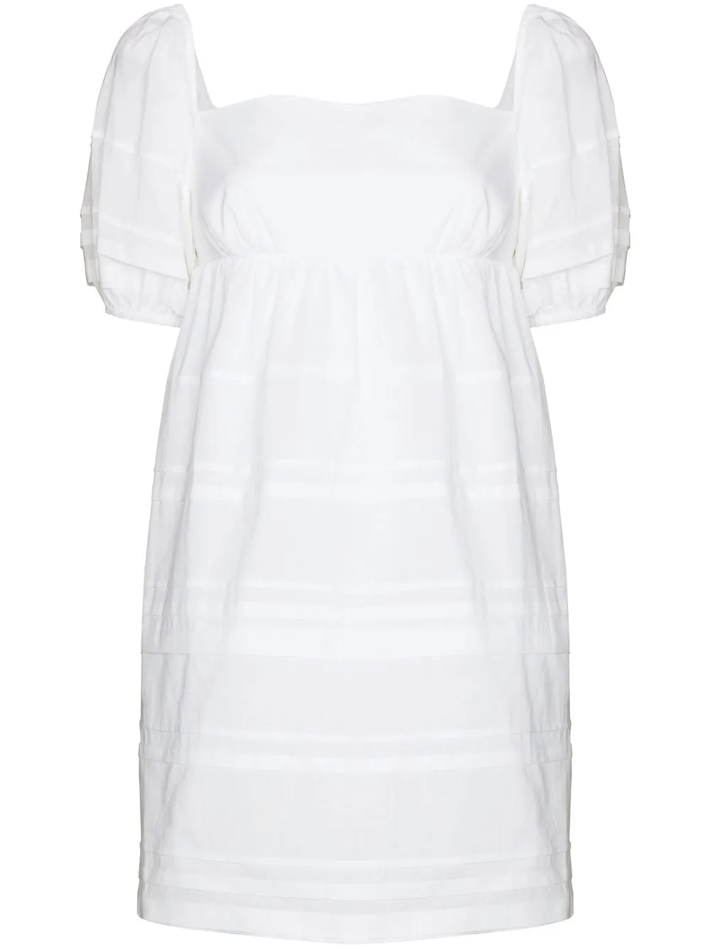 

STAUD square-neck cotton mini dress - White