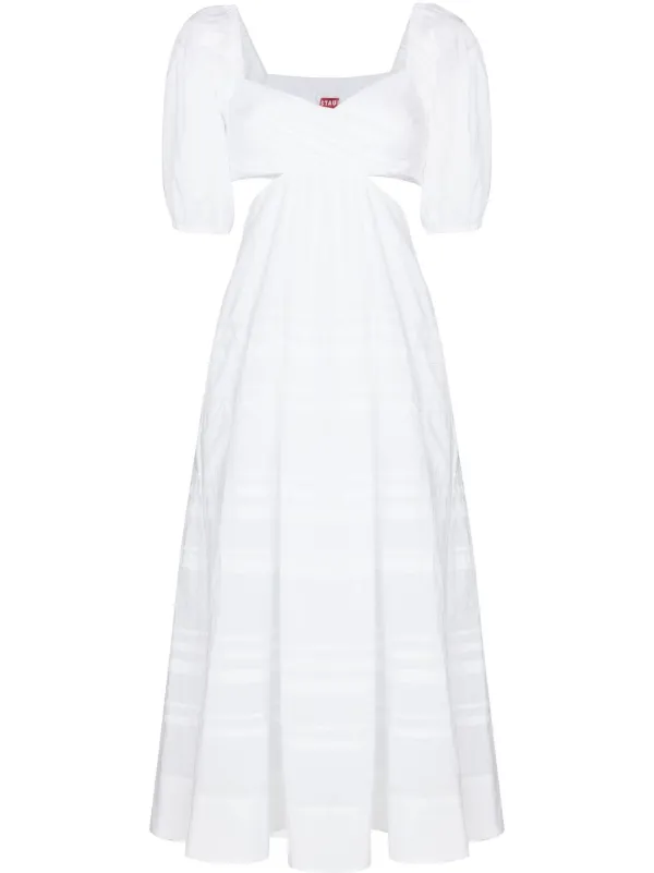 knee length dresses for ladies Staud Chi White Long Sleeve Mini Shirt Dress main image 1