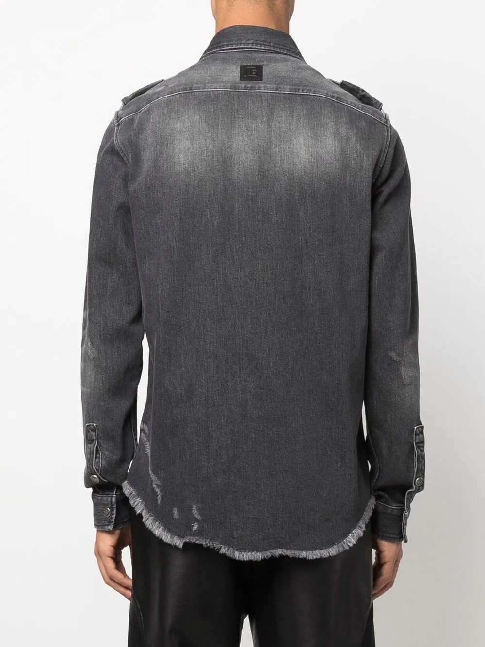 Balmain Distressed Denim Shirt Farfetch