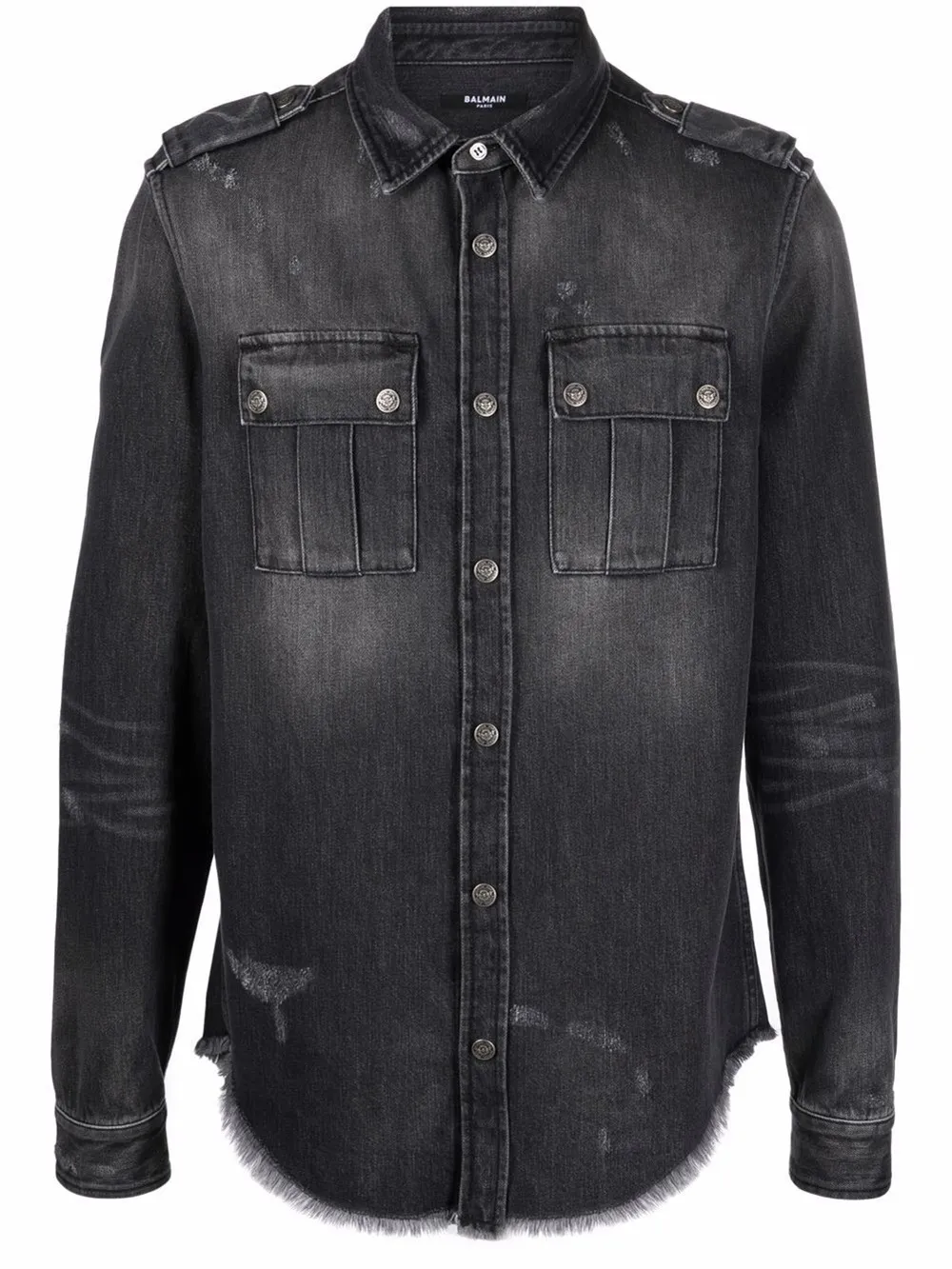 distressed denim shirt | Balmain 