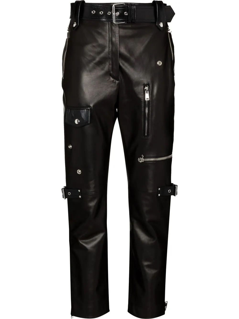 Alexander McQueen polished-finish high-waisted Trousers - Farfetch