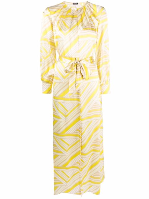 Kiton geometric-print silk dress