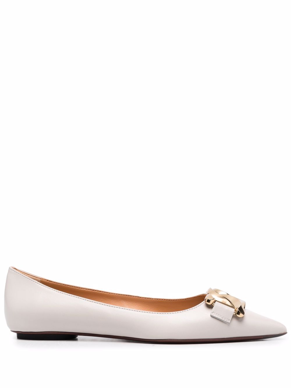 фото Tod's chain-link leather ballerina shoes