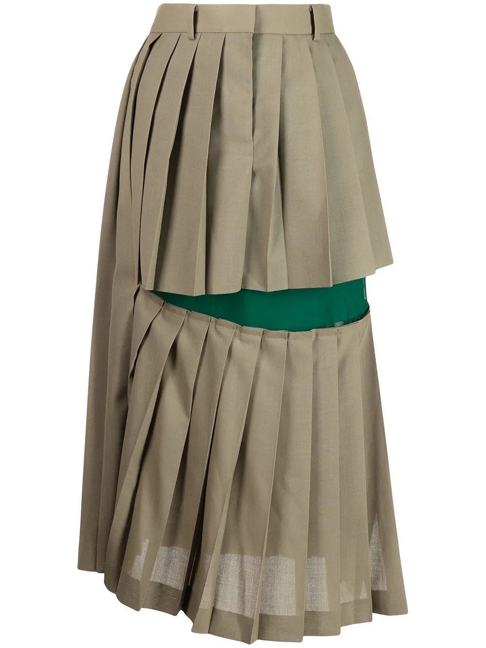 split pleated midi dress