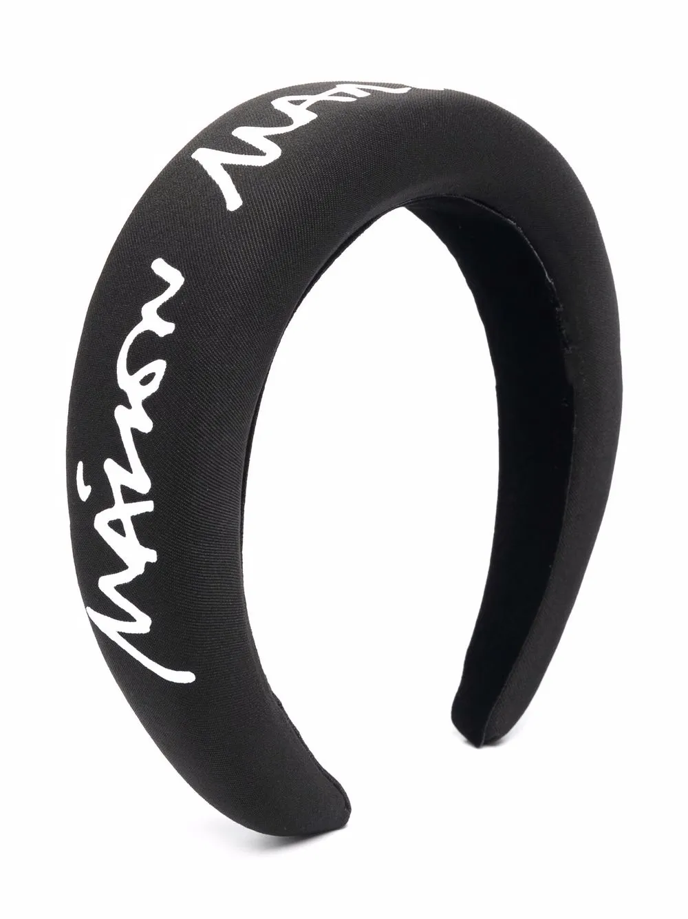 

MM6 Maison Margiela Kids diadema capitonada con logo estampado - Negro