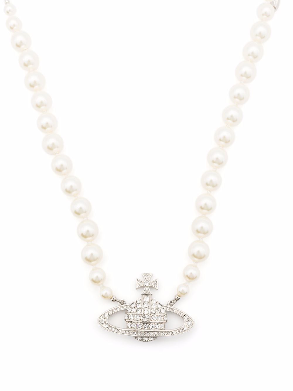 Image 1 of Vivienne Westwood Imogene crystal-orb pearl necklace