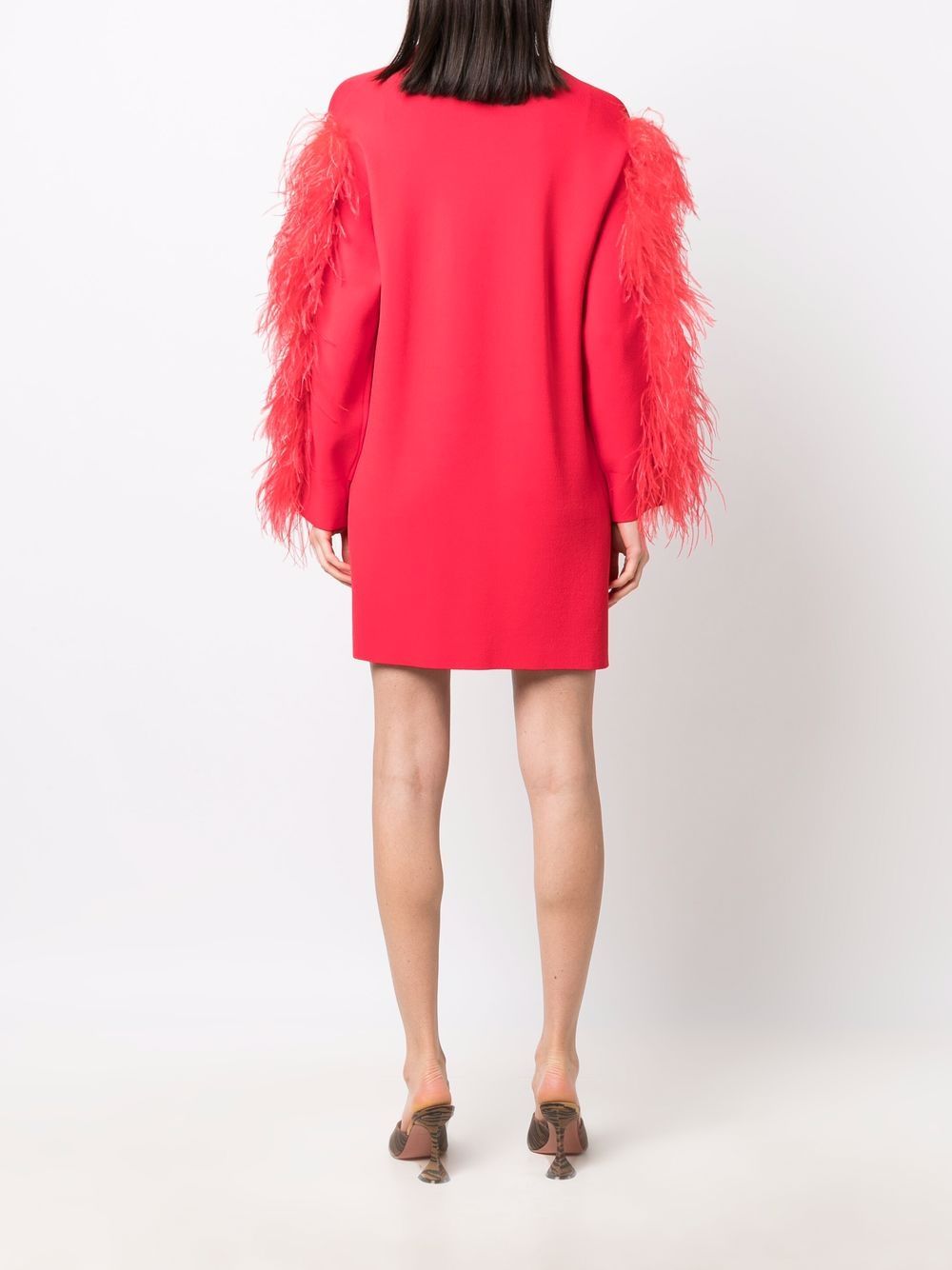 фото Antonella rizza medea feather-trim shirt dress