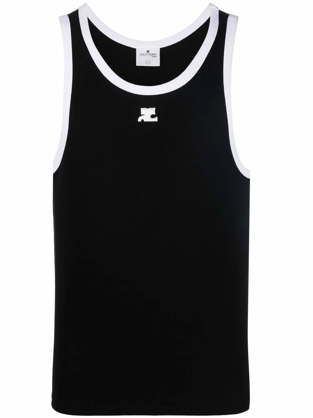 Courrèges топ с контрастной отделкой