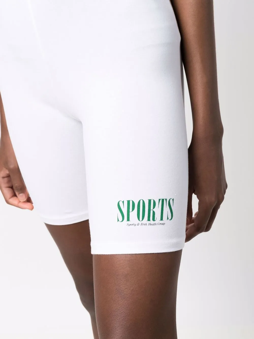 фото Sporty & rich logo-print cycling shorts