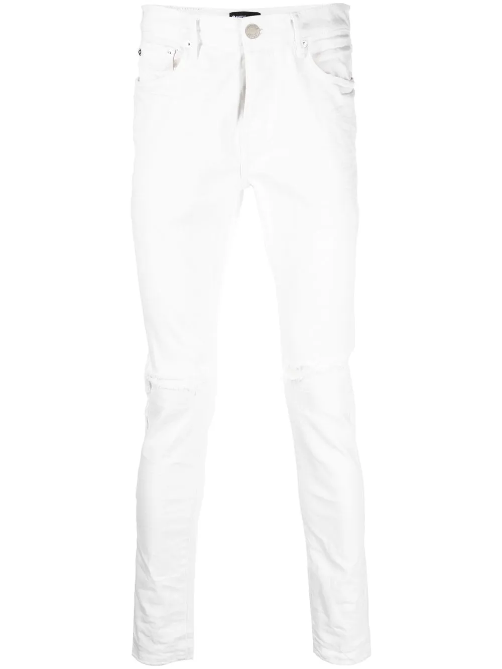 

Château Lafleur-Gazin skinny jeans con detalles rasgados - Blanco