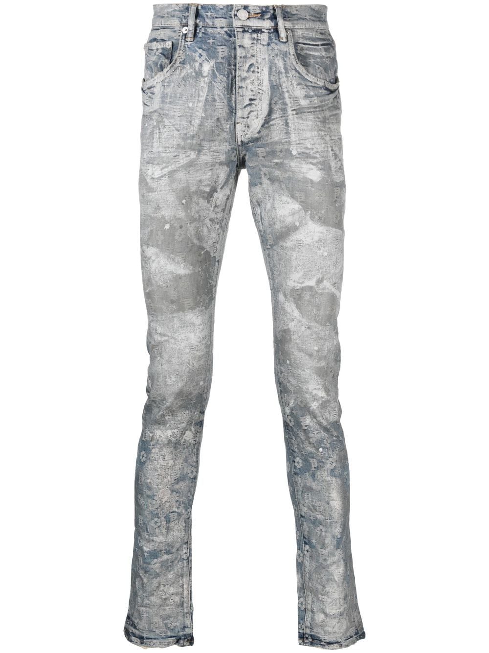 Purple Brand Monogram-embossed Jeans in Gray for Men