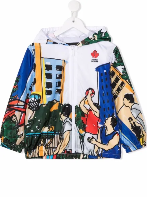 DSQUARED2 KIDS maple-leaf print hoodie