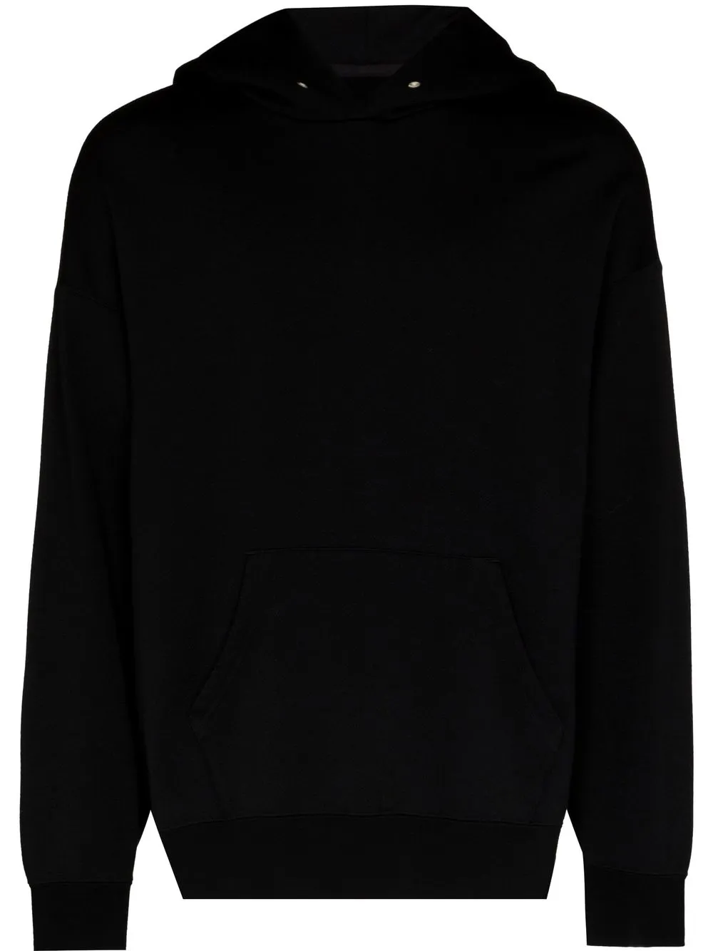 

visvim logo patch wool hoodie - Black