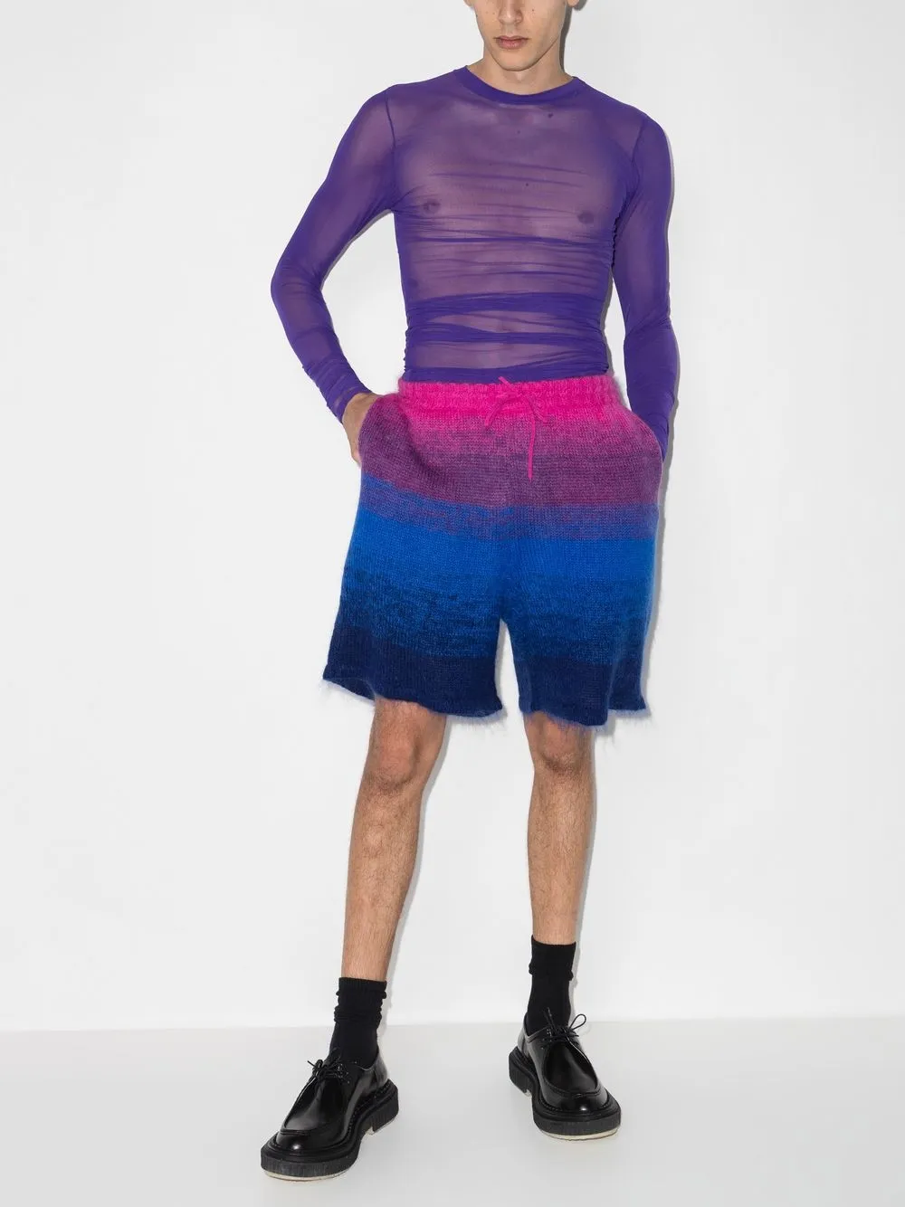 Charles Jeffrey Loverboy x Browns Mufty Gradient Knit Shorts Farfetch