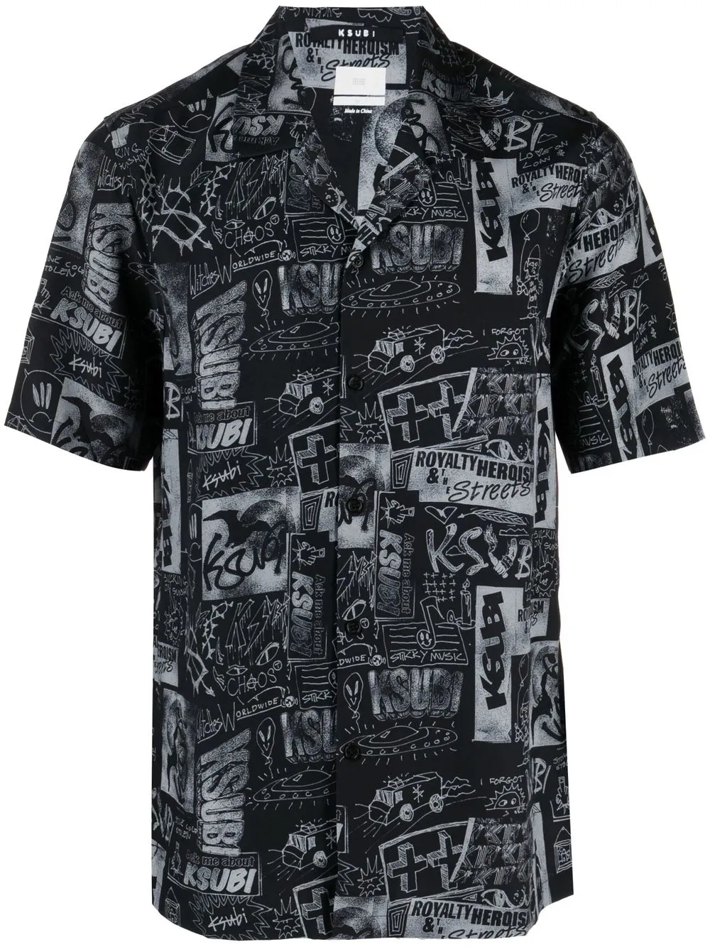 

Ksubi camisa Mash Up Resort - Negro