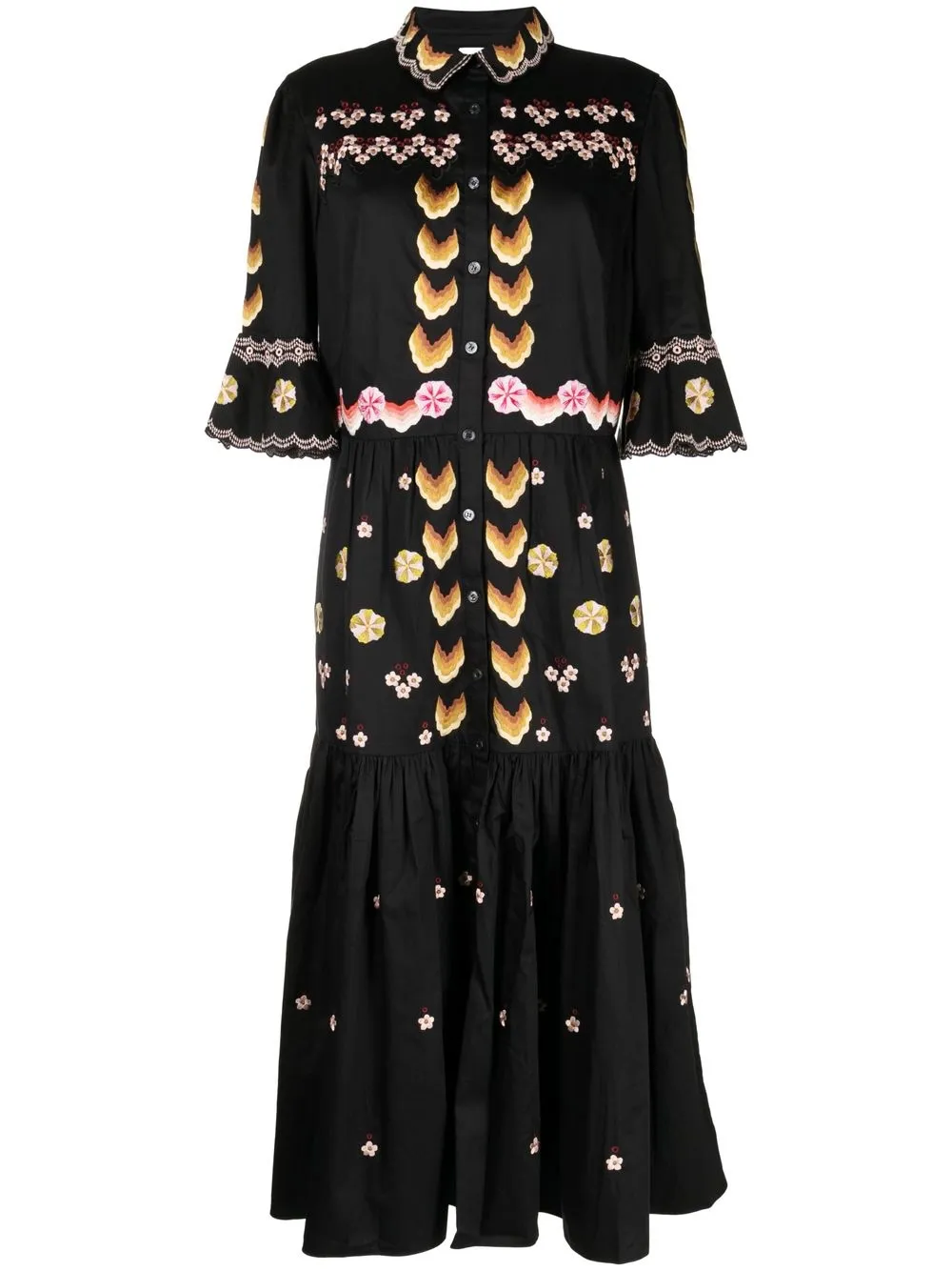 

Temperley London vestido camisero Valerie - Negro