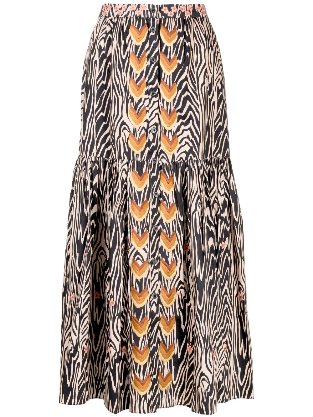 

Temperley London Valerie-print midi skirt - Black