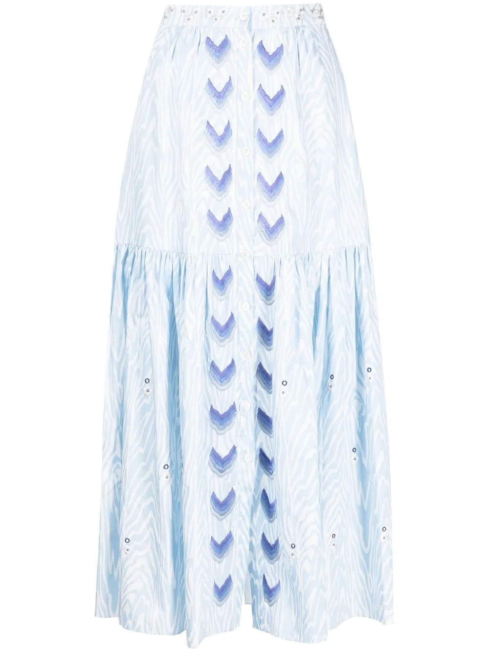 

Temperley London Valerie-print midi skirt - Blue