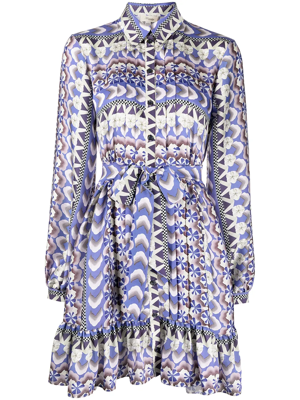 

Temperley London vestido corto con estampado Phlox - Azul