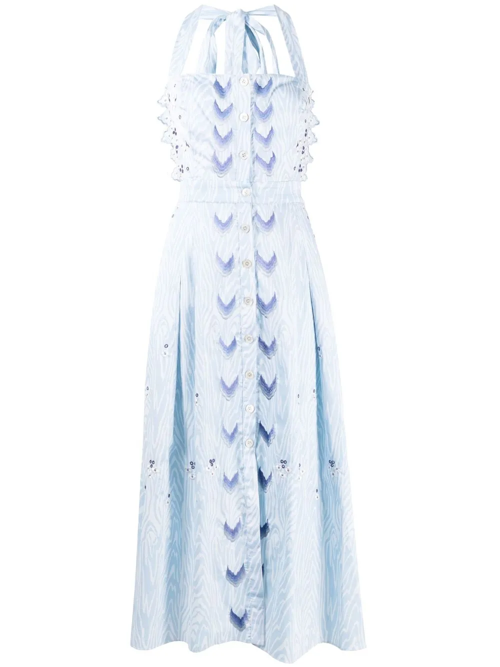 

Temperley London Valerie embroidered halter dress - Blue