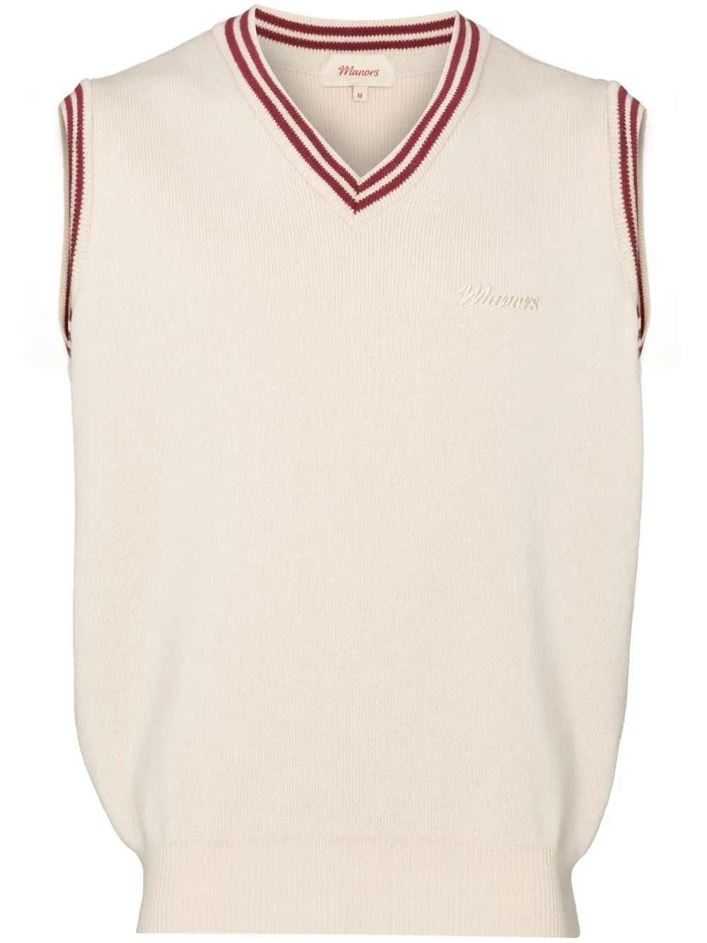

Manors Golf logo-embroidered knit vest - Neutrals