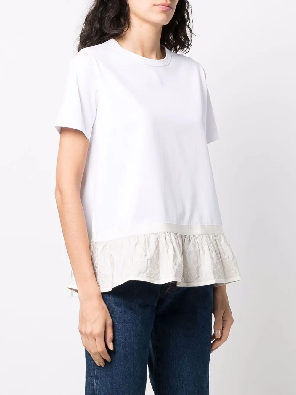 Herno ruffled-hem T-shirt | White | FARFETCH