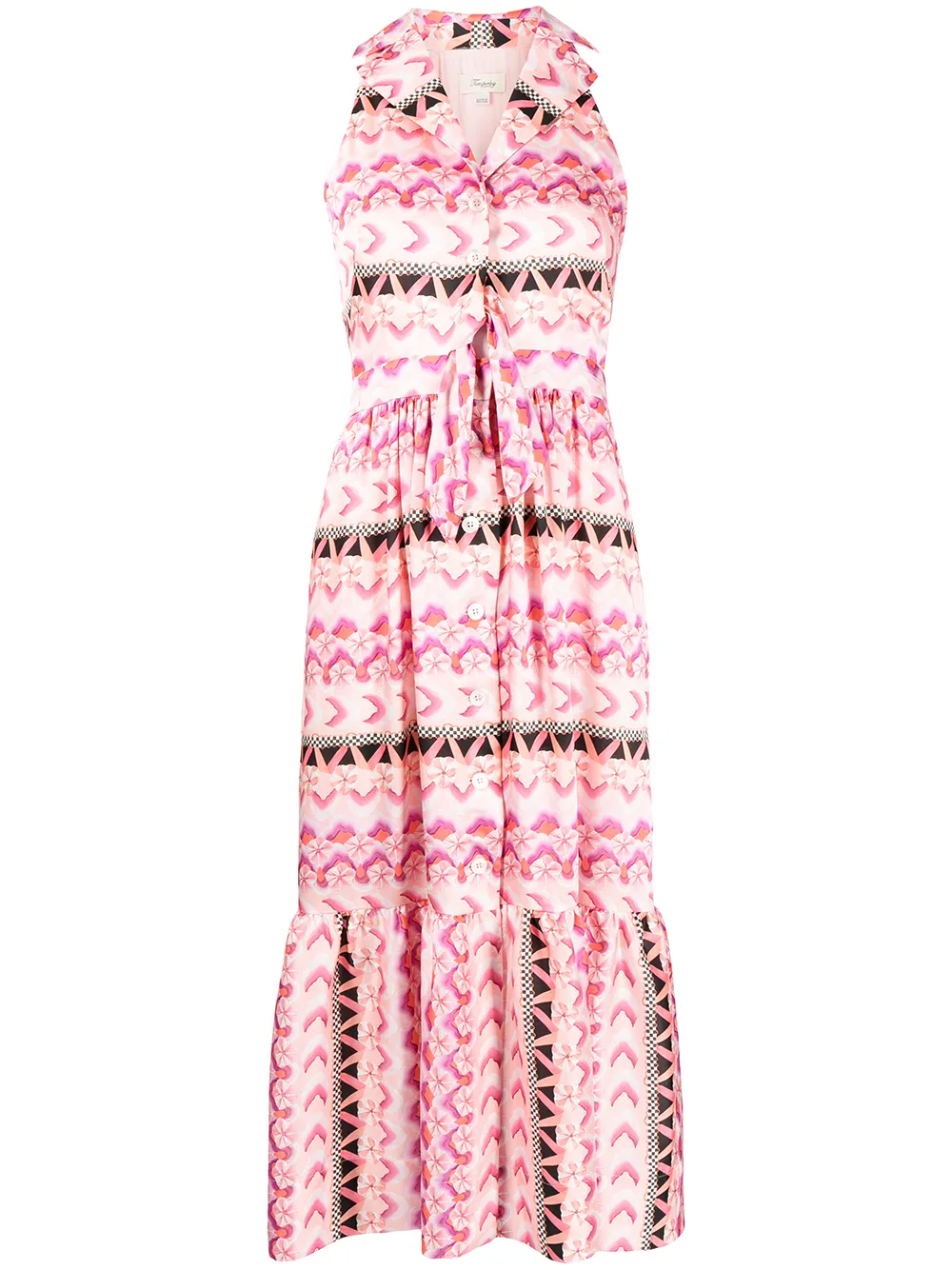 

Temperley London vestido halter largo con motivo - Rosado