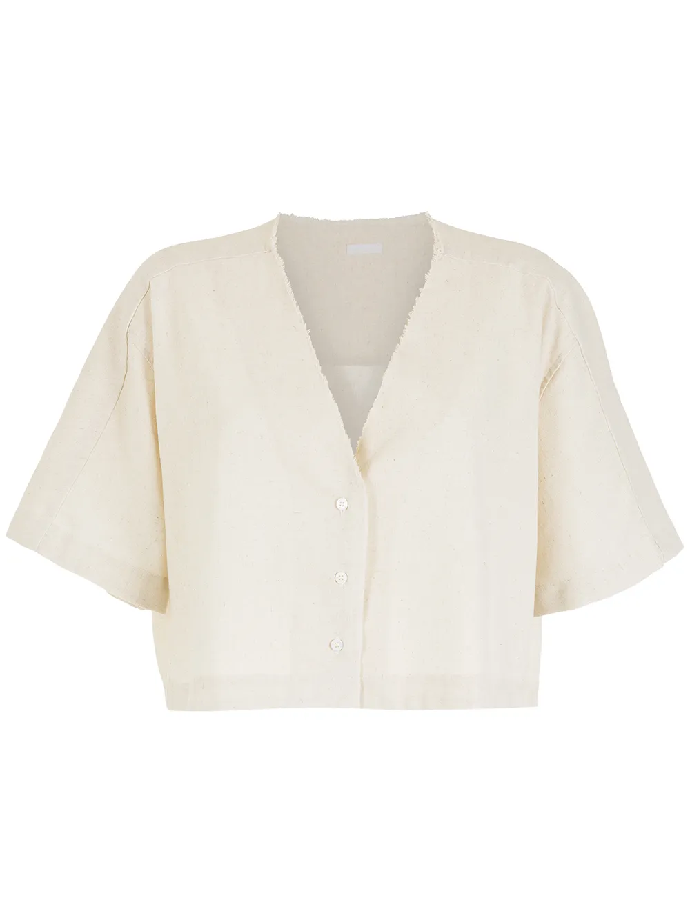 

Osklen cropped V-neck blouse - Neutrals