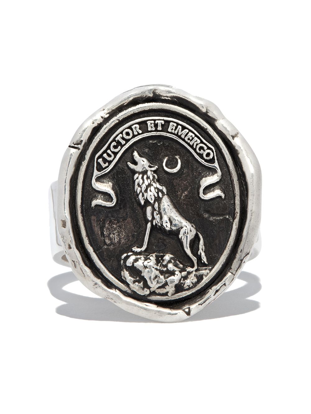 Shop Pyrrha Silver Struggle And Emerge Signet Ring In Silber
