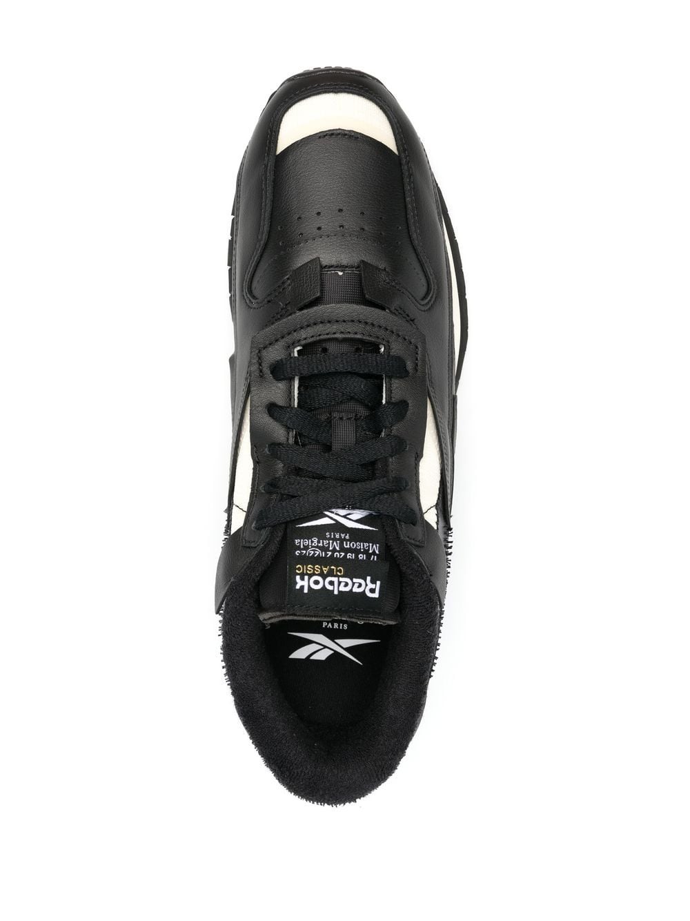 Shop Maison Margiela X Reebok Panelled Leather Sneakers In Black