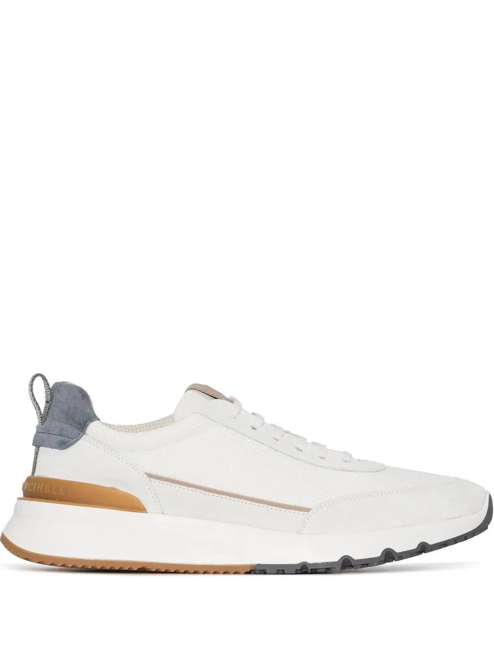 

Brunello Cucinelli tenis bajos con paneles - Blanco