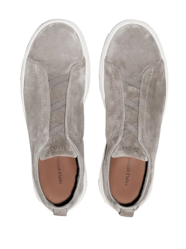 【関税込み】ZEGNA トープ Triple Stitch スエード スニーカー Zegna Triple Stitch スエードスニーカー | グレー | FARFETCH JP