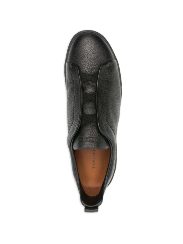 Zegna Triple Stitch low-top Sneakers | Black | FARFETCH