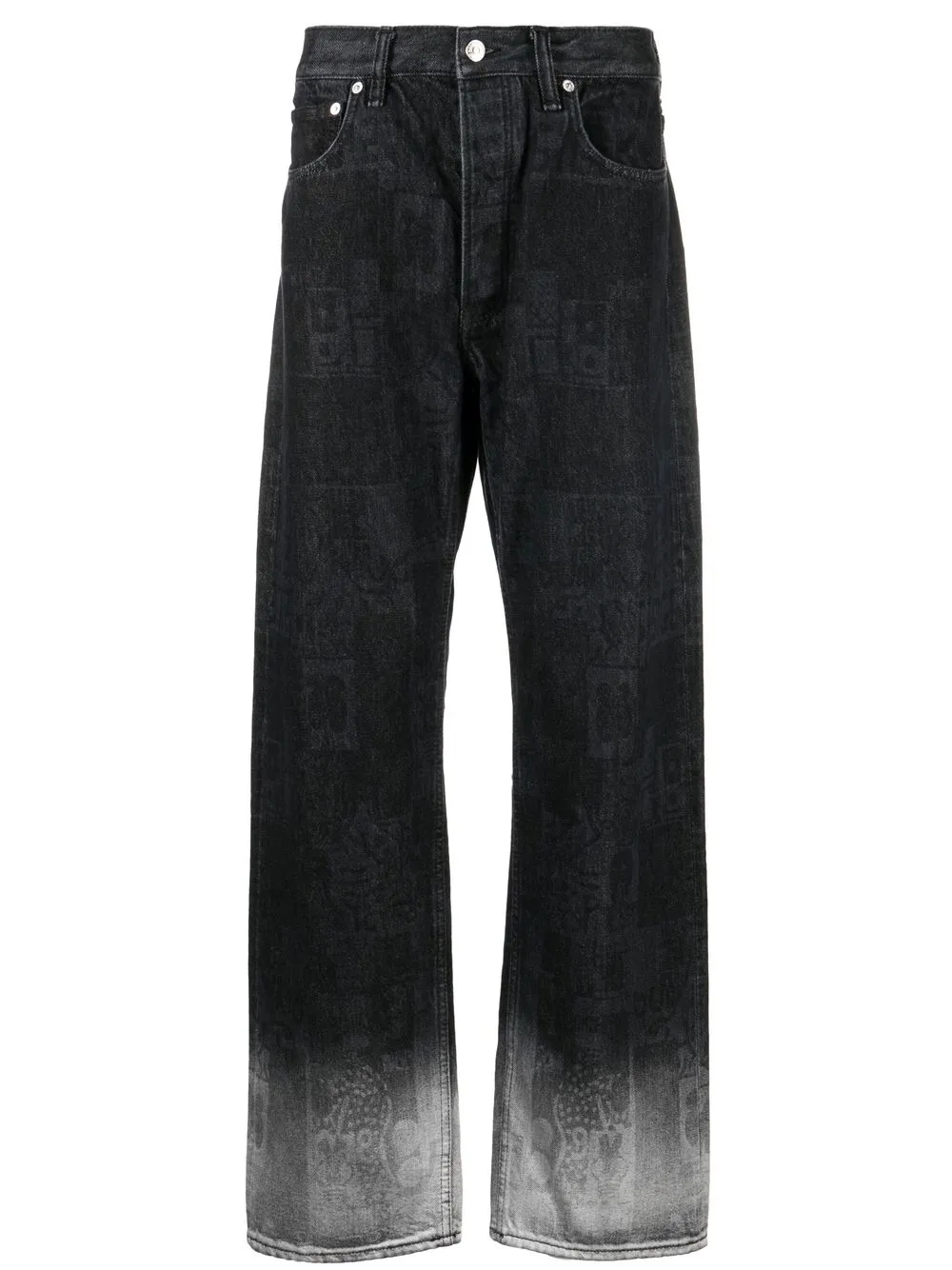 

Wood Wood Al-Collage straight-fit denim-jeans - Black