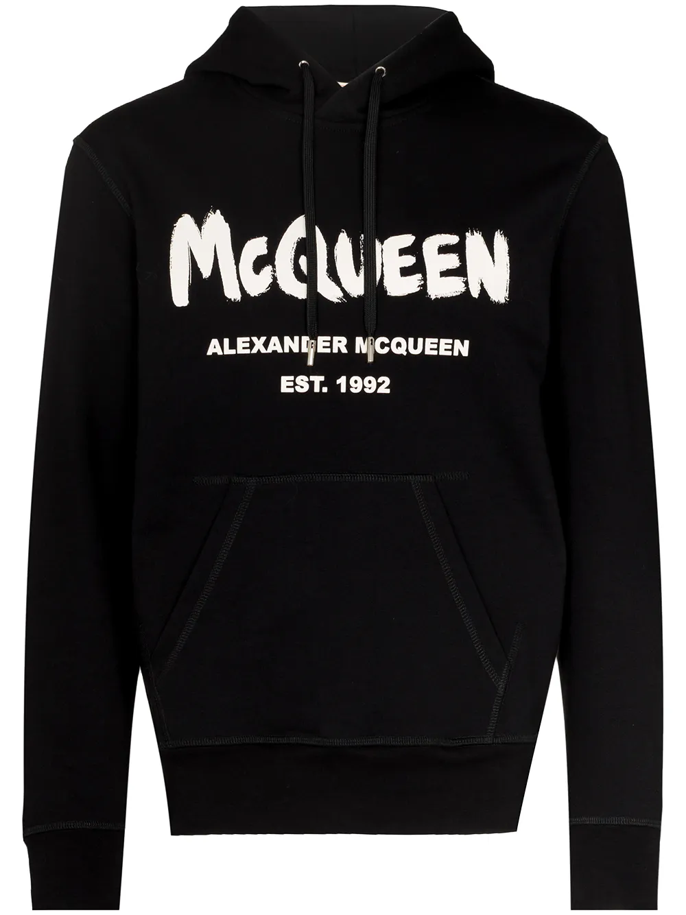 

Alexander McQueen hoodie con logo estilo grafiti - Negro