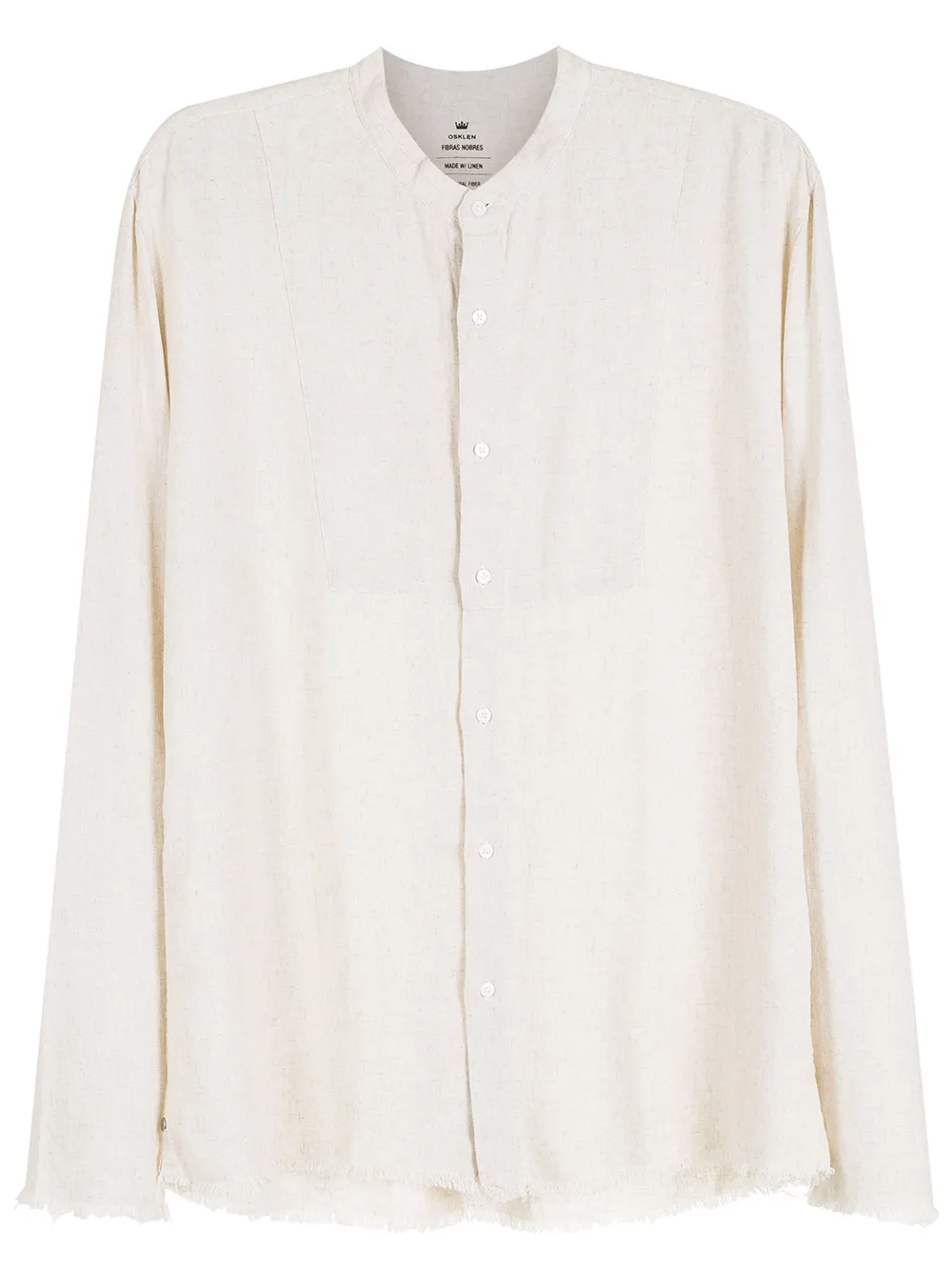 

Osklen collarless buttoned shirt - Neutrals