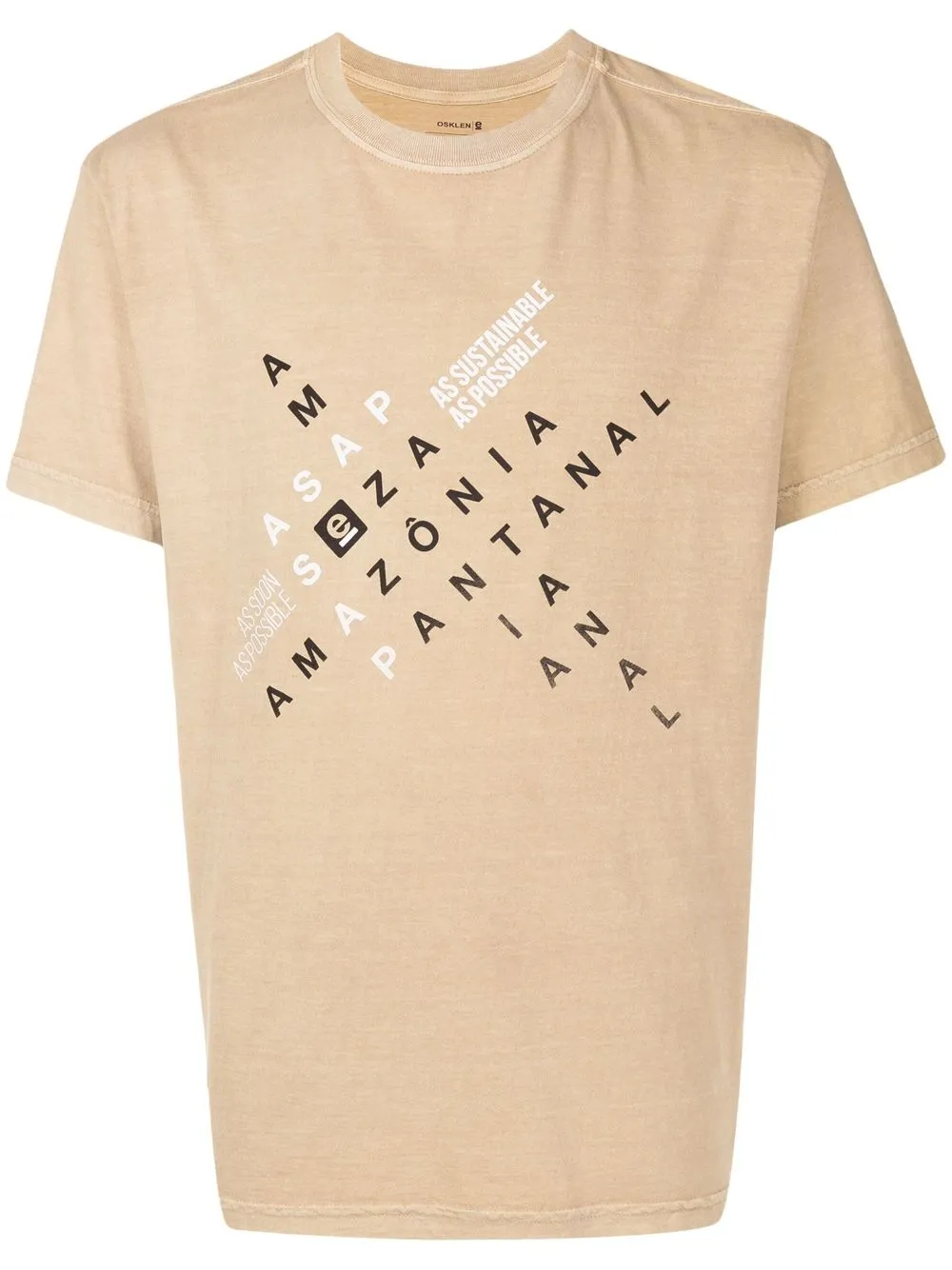 

Osklen text print T-shirt - Neutrals