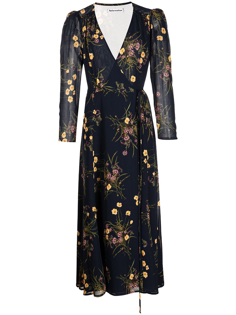Image 1 of Reformation Melba floral-print wrap dress