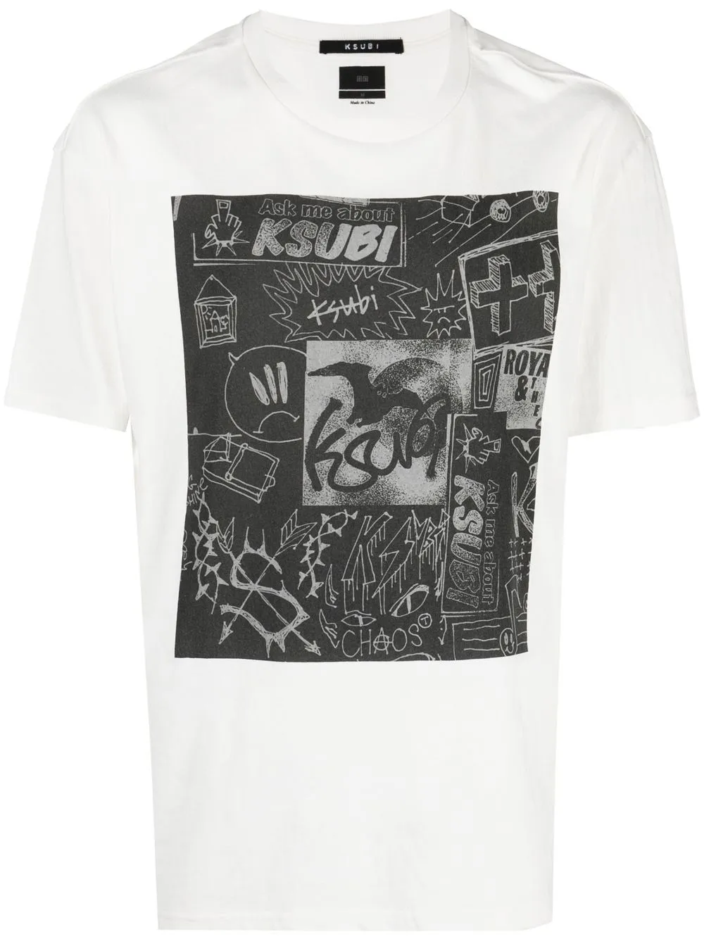 

Ksubi Playera Mash Up Biggie - Blanco