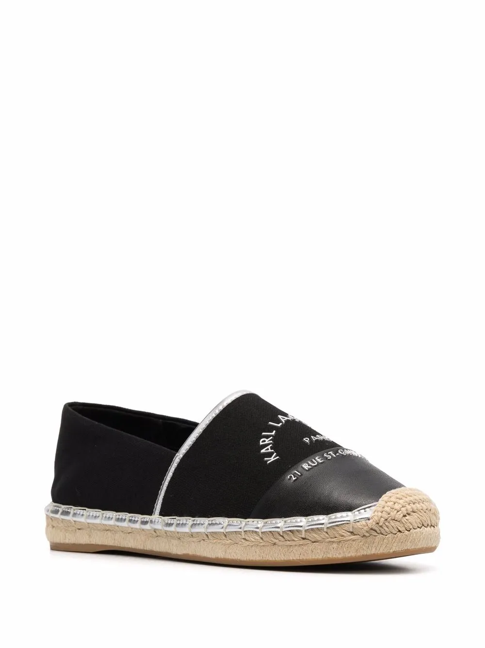 Karl Lagerfeld embroidered-logo espadrille shoes Black