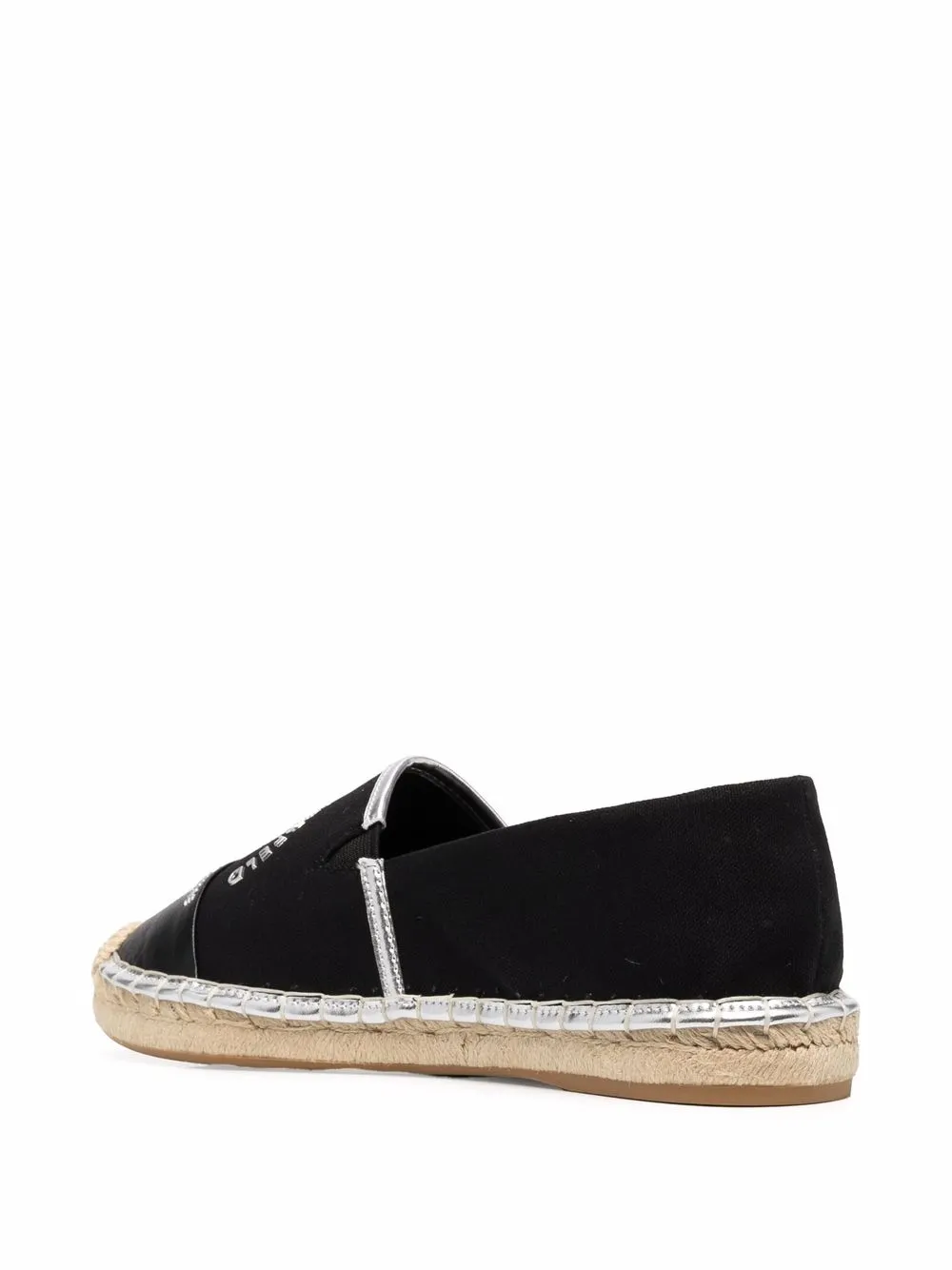 Karl Lagerfeld embroidered-logo espadrille shoes Black