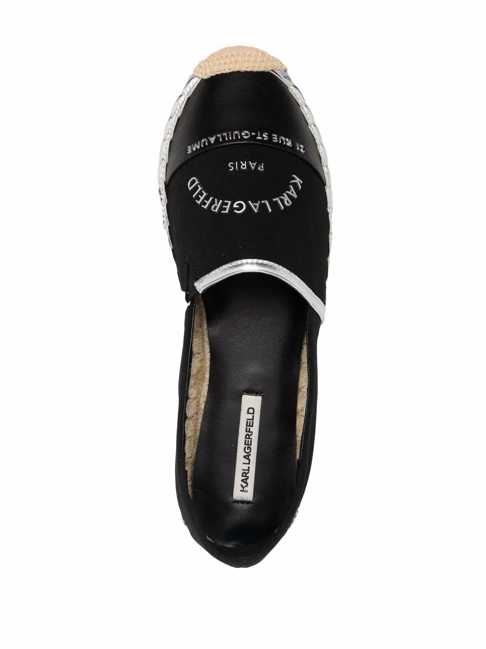 Karl Lagerfeld embroidered-logo espadrille shoes Black