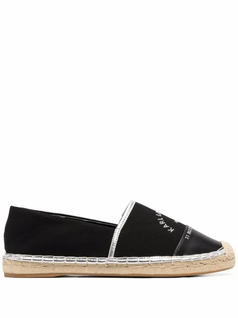 Karl Lagerfeld embroidered-logo espadrille shoes