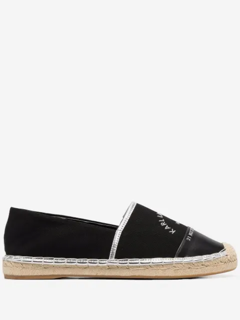 Karl Lagerfeld embroidered-logo espadrilles