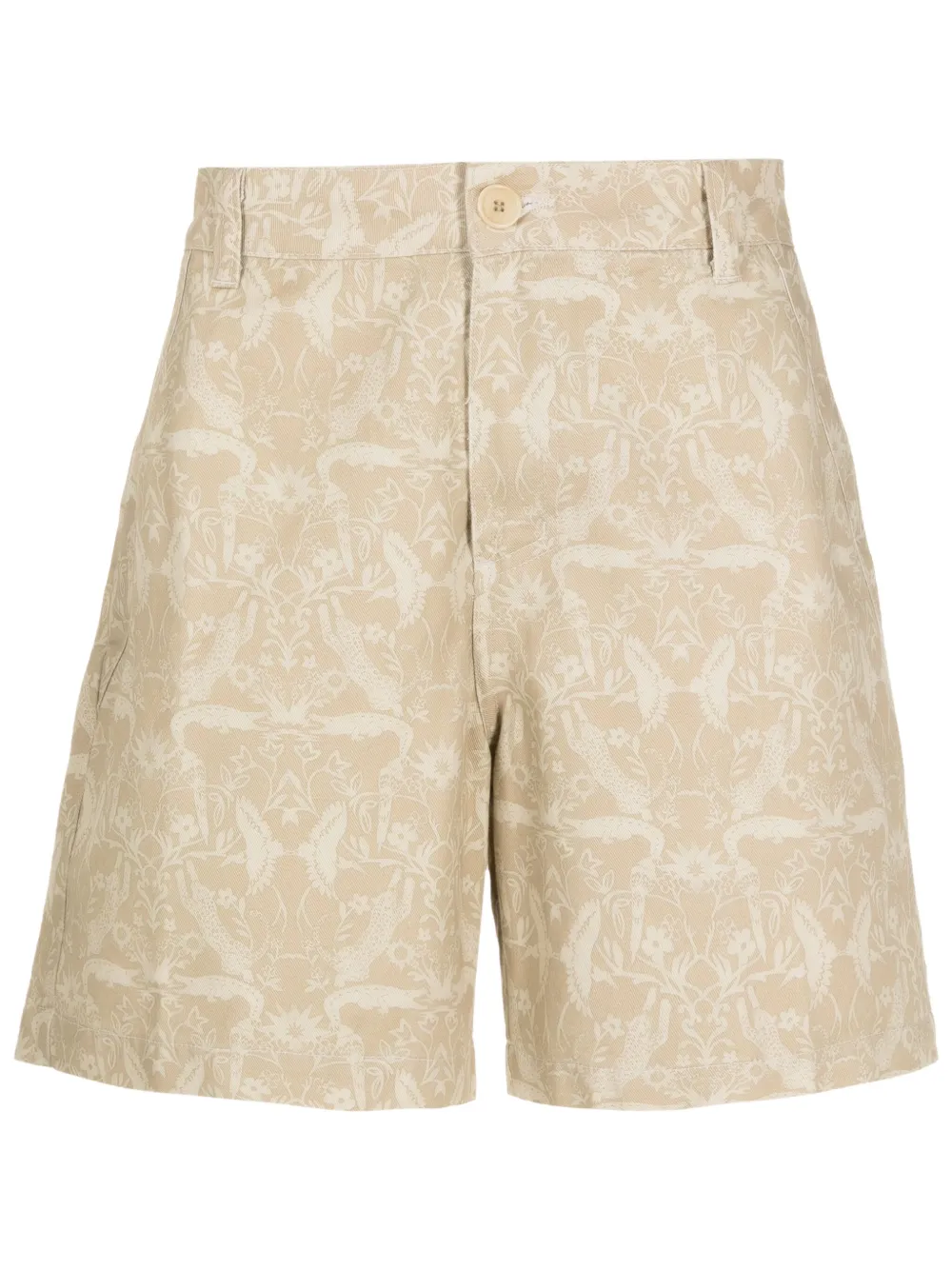 Osklen Shorts met bloemenprint Beige