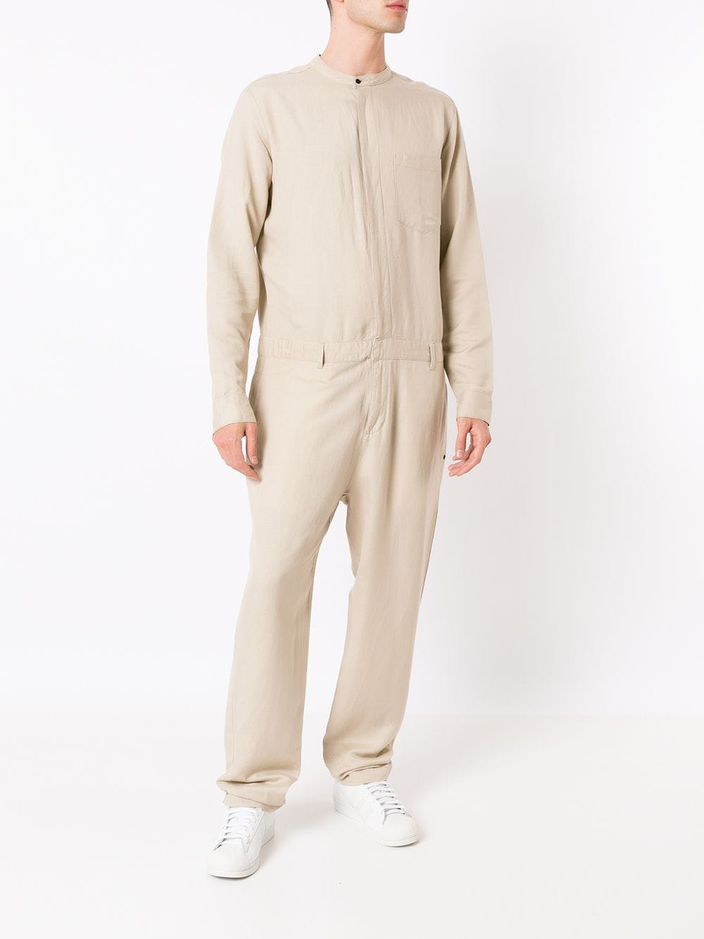 Osklen Jumpsuit met bandkraag - Beige