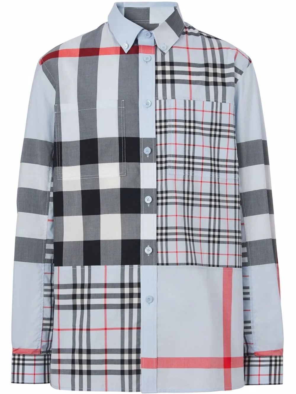 

Burberry patchwork check shirt - Blue